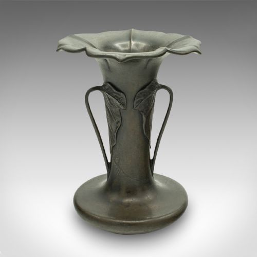 fig 1. Antique Art Nouveau Posy Vase, French, Bronze, Decorative Flower Pot, Victorian