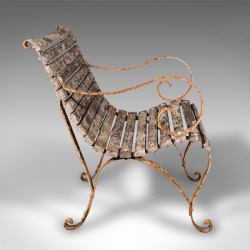 fig 4. Pair Of Antique Patio Chairs, English, Teak, Iron, Garden, Veranda, Victorian