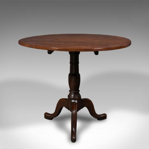 fig 2. Antique Tilt Top Occasional Table, English, Oak, Side, Lamp, Georgian, C.1780