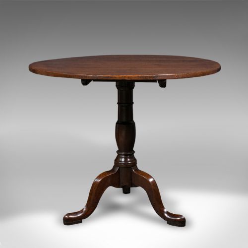 fig 3. Antique Tilt Top Occasional Table, English, Oak, Side, Lamp, Georgian, C.1780