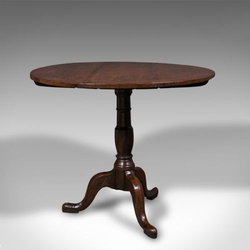fig 4. Antique Tilt Top Occasional Table, English, Oak, Side, Lamp, Georgian, C.1780