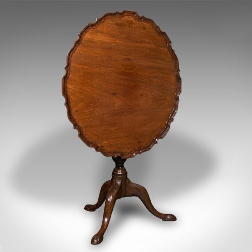 fig 1. Antique Pie Crust Lamp Table, English, Tilt Top, Occasional, Victorian, C.1870