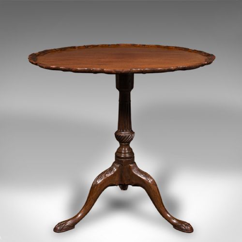fig 2. Antique Pie Crust Lamp Table, English, Tilt Top, Occasional, Victorian, C.1870