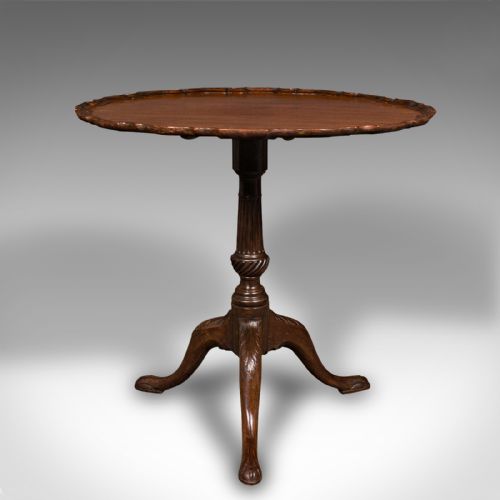 fig 3. Antique Pie Crust Lamp Table, English, Tilt Top, Occasional, Victorian, C.1870
