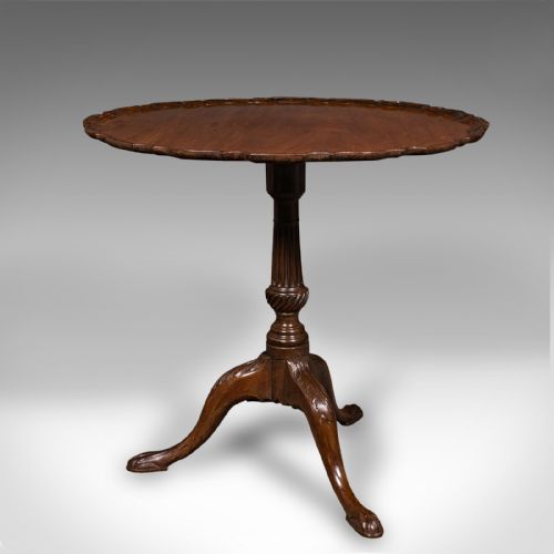 fig 4. Antique Pie Crust Lamp Table, English, Tilt Top, Occasional, Victorian, C.1870