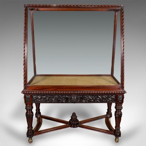 fig 1. Very Large Antique Museum Cabinet, English, Walnut, Holland and Sons, Victorian