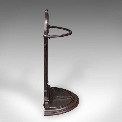 fig 3. Antique Demi Lune Umbrella Rack, English, Cast Iron, Hallway Stand, Victorian