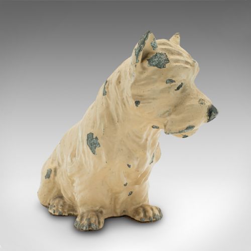 ANTIQUE DECORATIVE WESTIE FIGURE BRITISH SPELTER TERRIER ORNAMENT EDWARDIAN - ADDITIONAL PHOTO 2