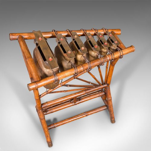 fig 5. Antique Xylophone, English, Bronze, Bamboo, Musical Instrument, Victorian, 1900