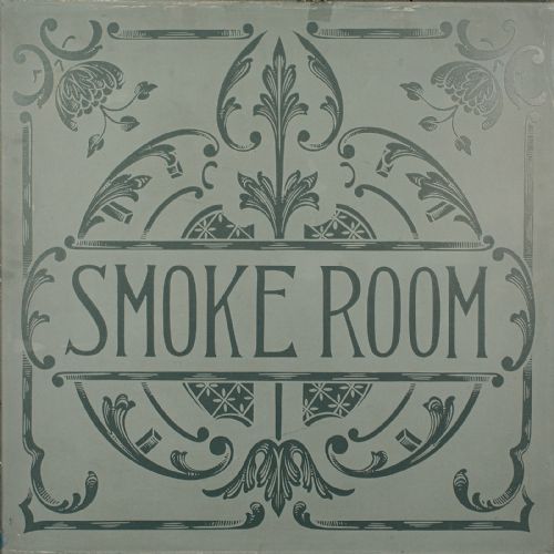 fig 3. Antique Ship's Smoke Room Sign, English, Leather Frame, Decorative, Victorian
