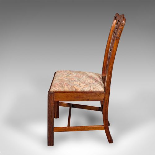 fig 2. 6 Antique Dining Room Chairs, English, Walnut, After Chippendale, Georgian, 1800