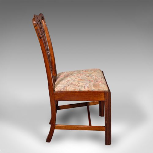 fig 4. 6 Antique Dining Room Chairs, English, Walnut, After Chippendale, Georgian, 1800