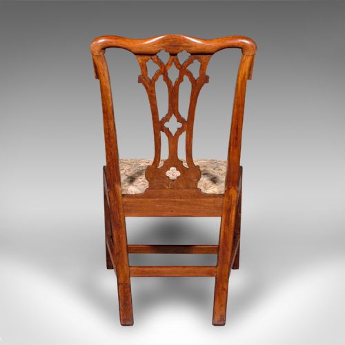 fig 5. 6 Antique Dining Room Chairs, English, Walnut, After Chippendale, Georgian, 1800