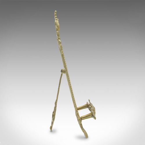 fig 3. Small Antique Bedside Picture Stand, English, Brass Book Rest, Art Nouveau, 1920