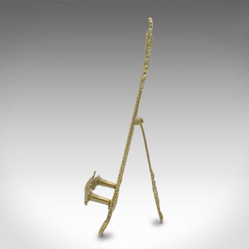 fig 4. Small Antique Bedside Picture Stand, English, Brass Book Rest, Art Nouveau, 1920