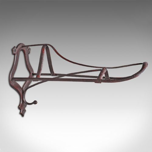 fig 2. Antique Saddle Rack, English, Cast Iron, Wall, Equestrian, Tack Rest, Victorian