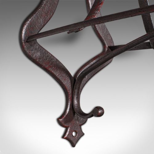 fig 3. Antique Saddle Rack, English, Cast Iron, Wall, Equestrian, Tack Rest, Victorian