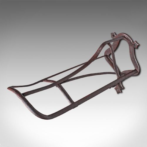 fig 4. Antique Saddle Rack, English, Cast Iron, Wall, Equestrian, Tack Rest, Victorian