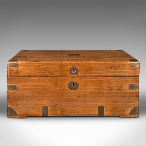 fig 2. Antique Campaign Chest, English, Camphorwood Storage Box, Trunk, Victorian, 1850