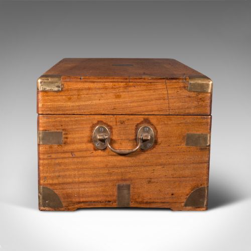 fig 3. Antique Campaign Chest, English, Camphorwood Storage Box, Trunk, Victorian, 1850