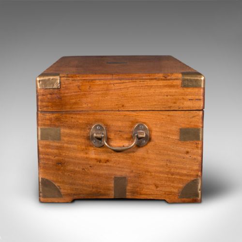 fig 4. Antique Campaign Chest, English, Camphorwood Storage Box, Trunk, Victorian, 1850