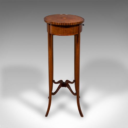 fig 3. Small Antique Lamp Table, English, Oval, Side, Regency Revival, Edwardian, 1910