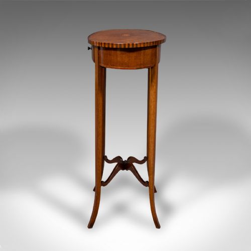 fig 4. Small Antique Lamp Table, English, Oval, Side, Regency Revival, Edwardian, 1910