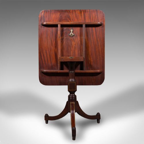 ANTIQUE OCCASIONAL TABLE ENGLISH TILT TOP LAMP WINE EMPIRE TASTE REGENCY - ADDITIONAL PHOTO 9