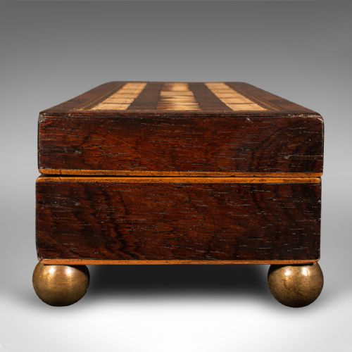 fig 3. Antique Gentleman's Cribbage Case, English, Brass, Card Game Box, Mid Victorian
