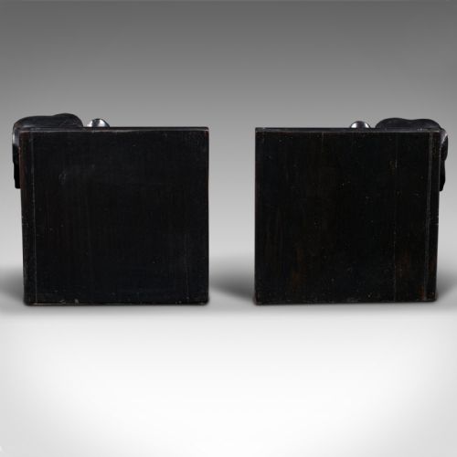 fig 2. Pair Of Small Antique Elephant Bookends, Indian, Ebony, Novel Rest, Victorian
