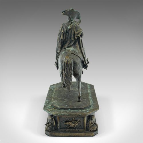fig 5. Antique Historic Desk Statue, Continental Bronze, Frederick the Great, Victorian