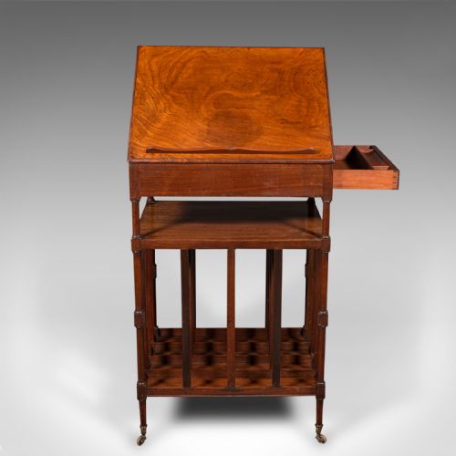 fig 2. Antique Canterbury Reading Table, English, Walnut, Lectern, Orator, Regency