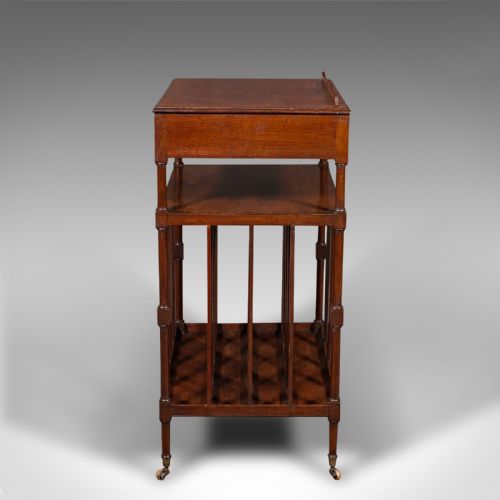 fig 3. Antique Canterbury Reading Table, English, Walnut, Lectern, Orator, Regency