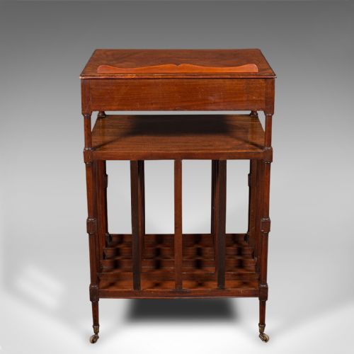 fig 5. Antique Canterbury Reading Table, English, Walnut, Lectern, Orator, Regency