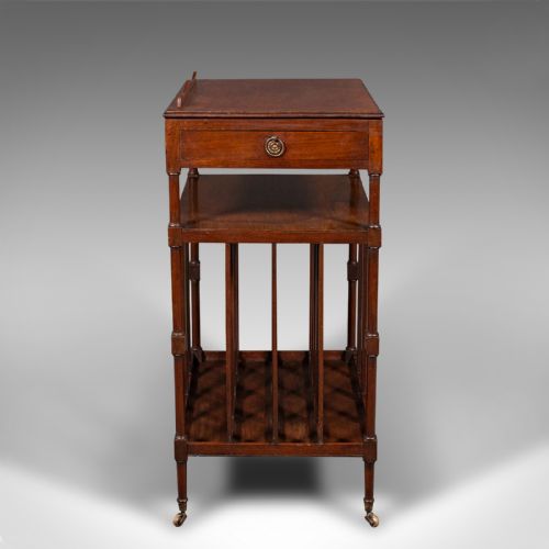 fig 6. Antique Canterbury Reading Table, English, Walnut, Lectern, Orator, Regency