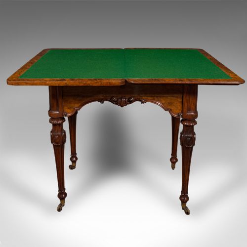 fig 3. Antique Gentleman's Card Table, English Walnut, Games, James Phillips, Victorian