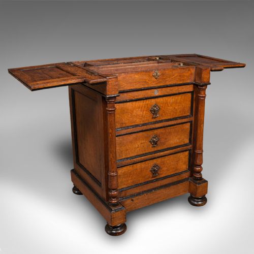 ANTIQUE ARTIST'S MATERIALS TABLE ENGLISH OAK STAND ROBERSON CO VICTORIAN - ADDITIONAL PHOTO 1