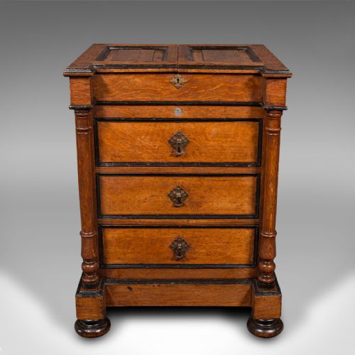 ANTIQUE ARTIST'S MATERIALS TABLE ENGLISH OAK STAND ROBERSON CO VICTORIAN - ADDITIONAL PHOTO 3