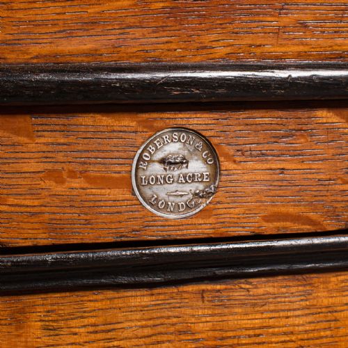 ANTIQUE ARTIST'S MATERIALS TABLE ENGLISH OAK STAND ROBERSON CO VICTORIAN - ADDITIONAL PHOTO 10