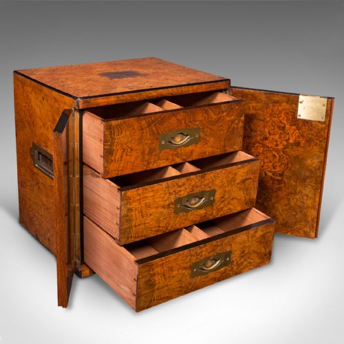 fig 1. Antique Gentleman's Cigar Humidor, English, Campaign Smoker's Box, Regency, 1820