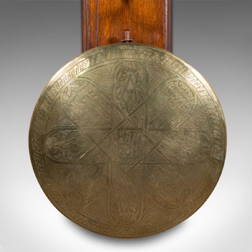 fig 3. Antique Hanging Dinner Gong, English, Brass, Oak, Decorative, Victorian, C.1880