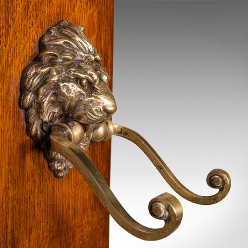 fig 4. Antique Hanging Dinner Gong, English, Brass, Oak, Decorative, Victorian, C.1880
