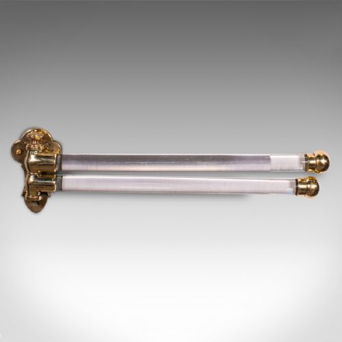 fig 1. Antique Mounted Towel Rail, English, Brass, Glass, Scarf Rack, Victorian, C.1850