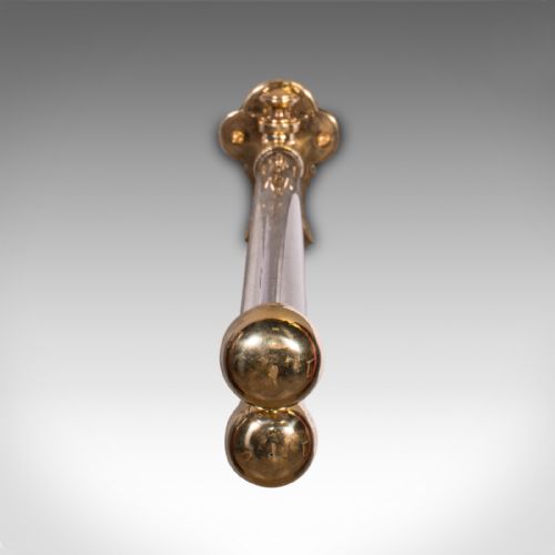 fig 4. Antique Mounted Towel Rail, English, Brass, Glass, Scarf Rack, Victorian, C.1850