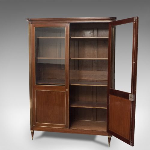 fig 3. 19th Century French Louis XVI Revival Two Door Bookcase Vitrine Cabinet