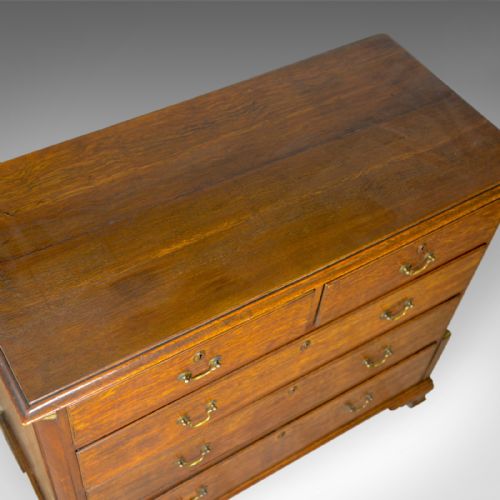 fig 4. Antique, Chest of Drawers, Oak, English, Georgian, Tallboy, 18th Century c.1780