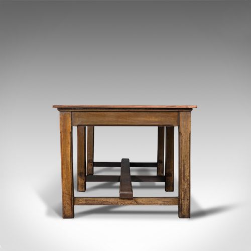fig 2. Large Antique Refectory Table, English, Teak, Mahogany, Dining, Industrial, 1900