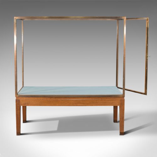 fig 2. Large Antique Museum Showcase, English, Bronze, Oak, Display Cabinet, Case, 1910