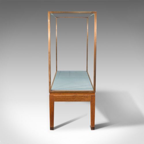 fig 3. Large Antique Museum Showcase, English, Bronze, Oak, Display Cabinet, Case, 1910