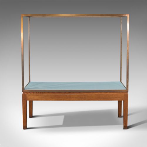 fig 4. Large Antique Museum Showcase, English, Bronze, Oak, Display Cabinet, Case, 1910
